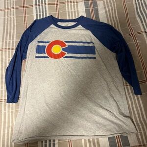 Colorado Limited Retro Style Raglan Colorblock Crewneck Tee XL 3/4 Sleeves